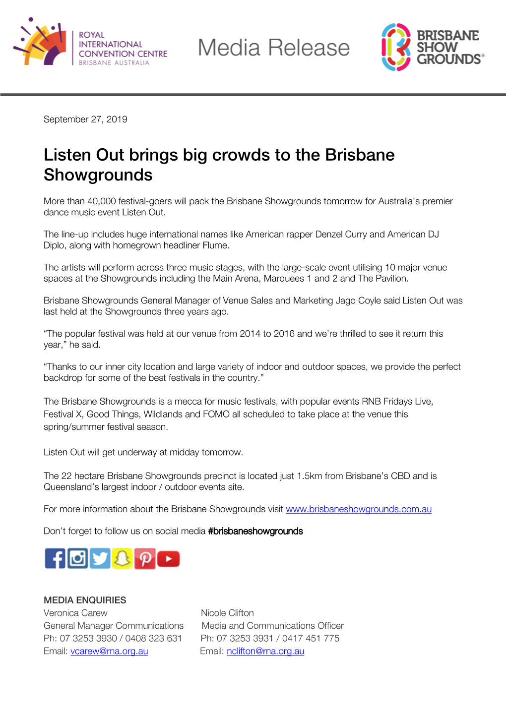 Listen out Brings Big Crowds to the Brisbane Showgrounds