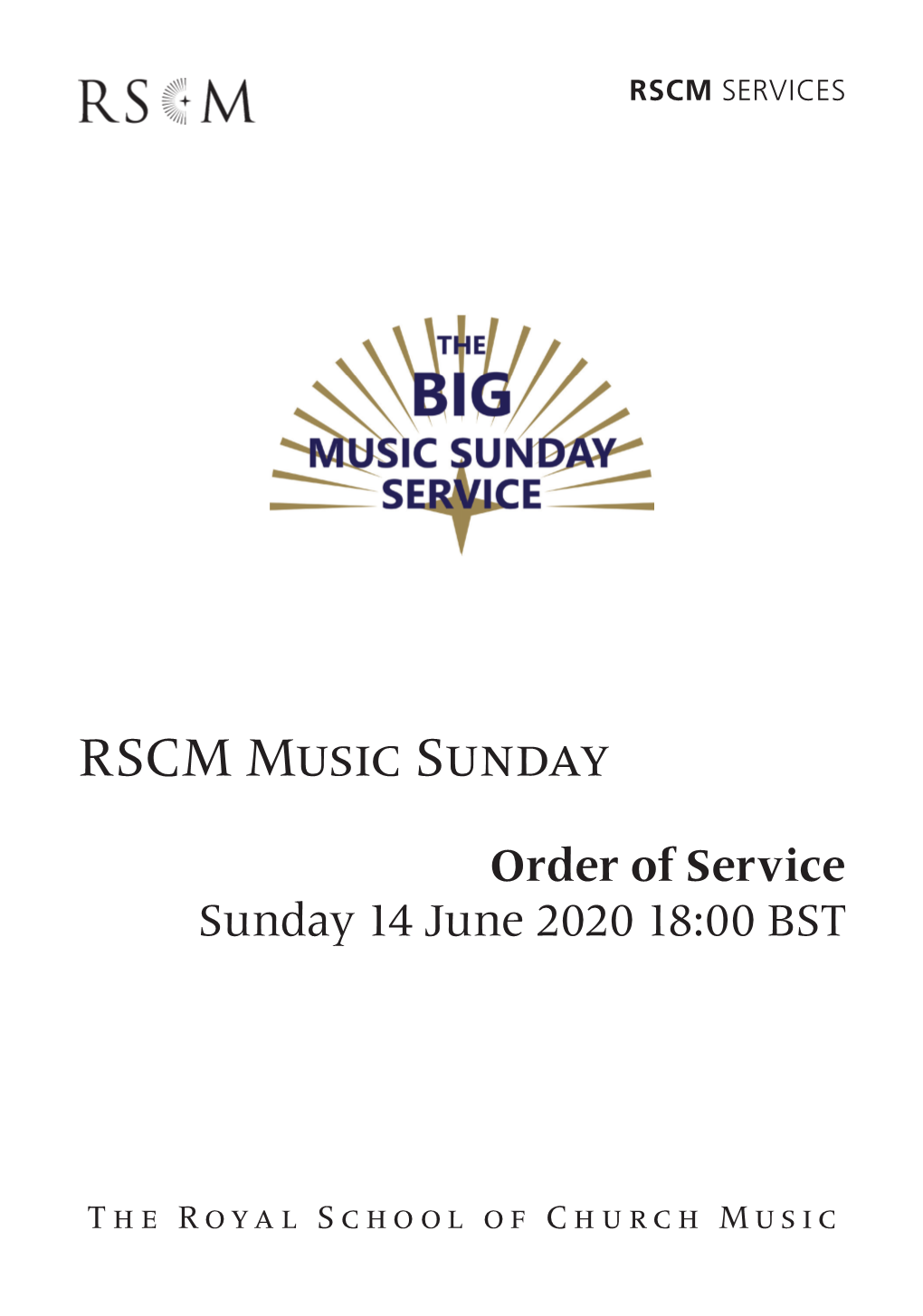 Big Music Sunday Order of Service.Indd