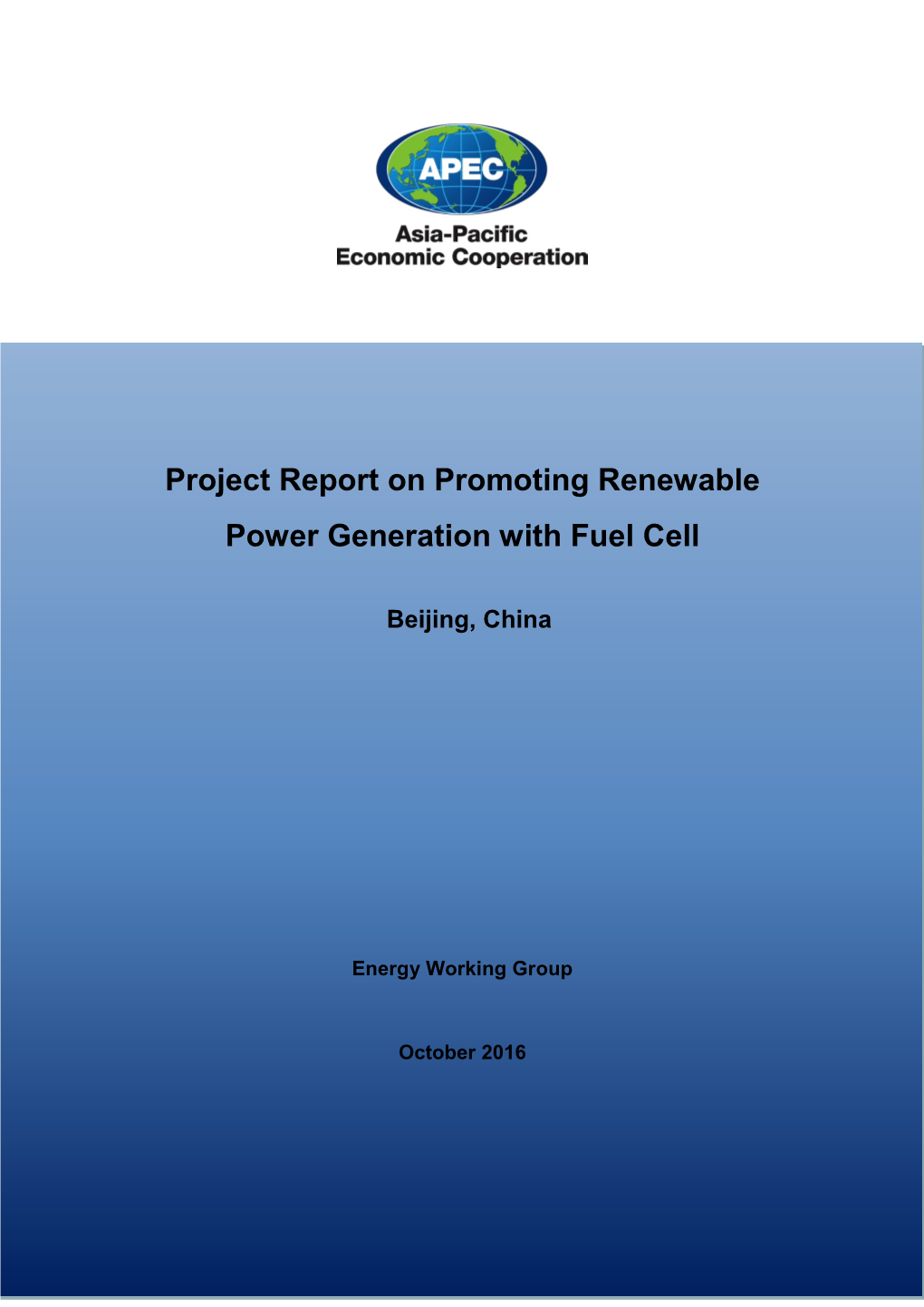 Project Report on Promoting Renewable Power Generation with Fuel Cell