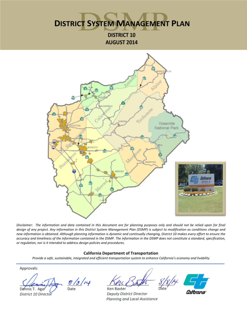 District System Management Plan District 10 August 2014