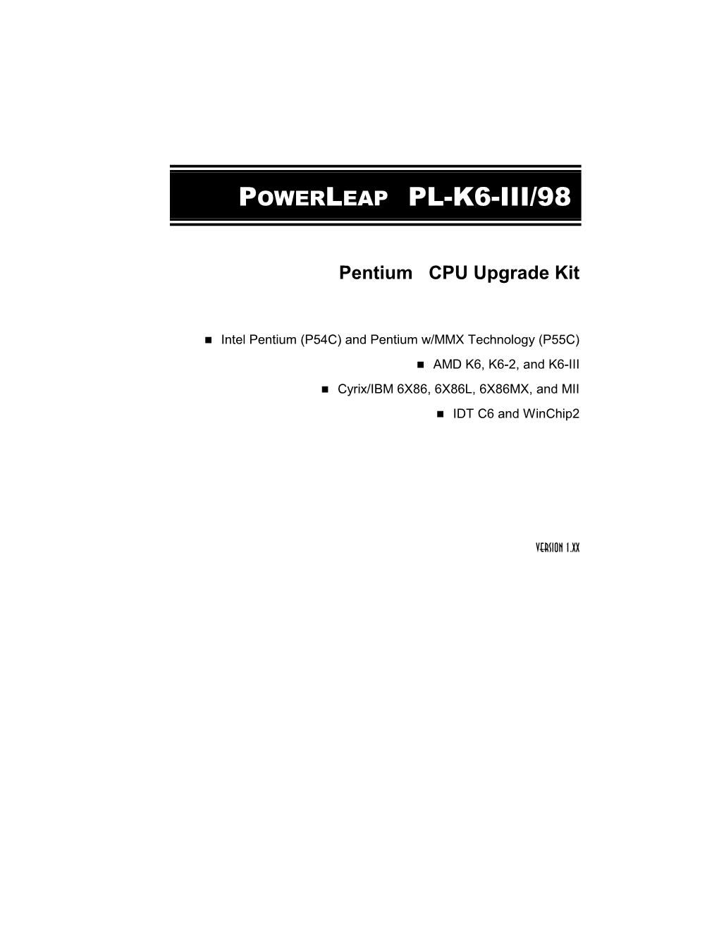 Powerleap PL-K6-III Manual