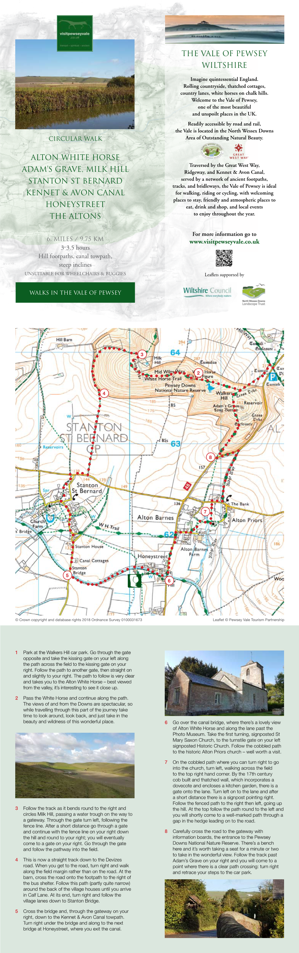 The Vale of Pewsey Wiltshire Alton White Horse Adam's Grave, Milk Hill Stanton St Bernard Kennet & Avon Canal Honeystreet