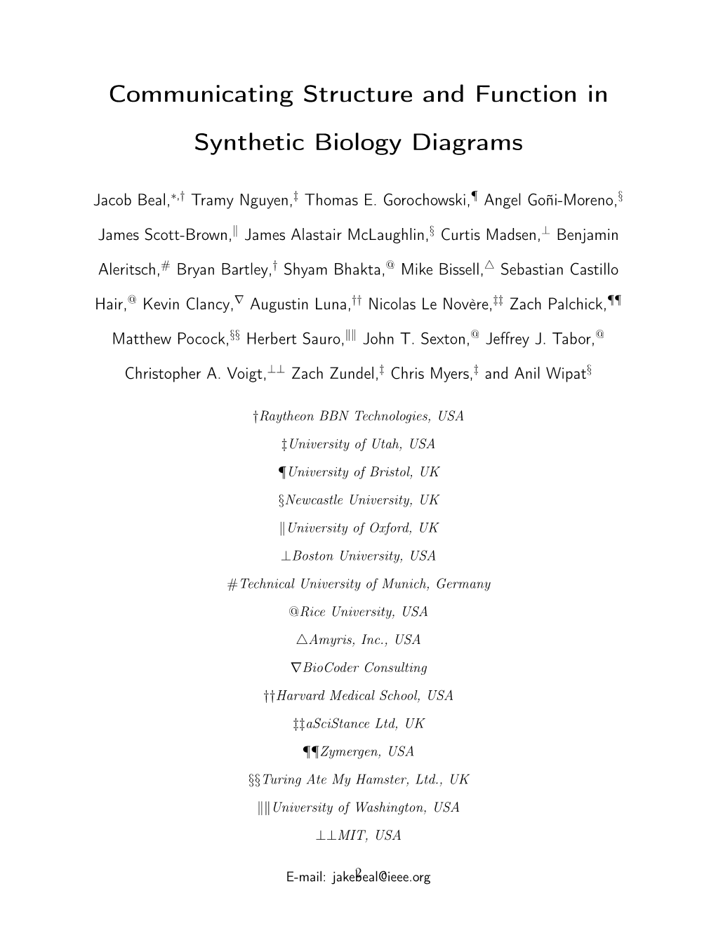 Communicating Structure and Function in Synthetic Biology Diagrams