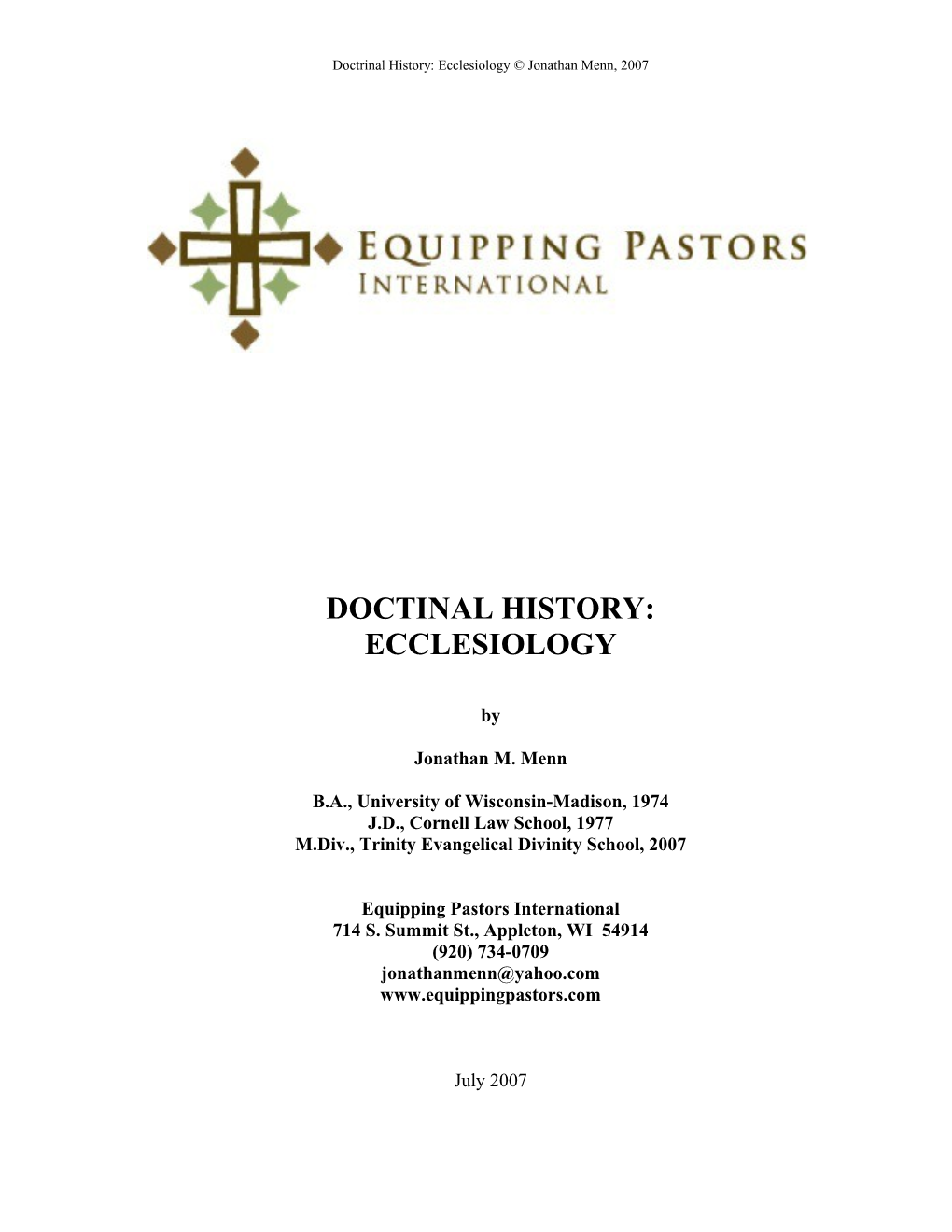 Doctinal History