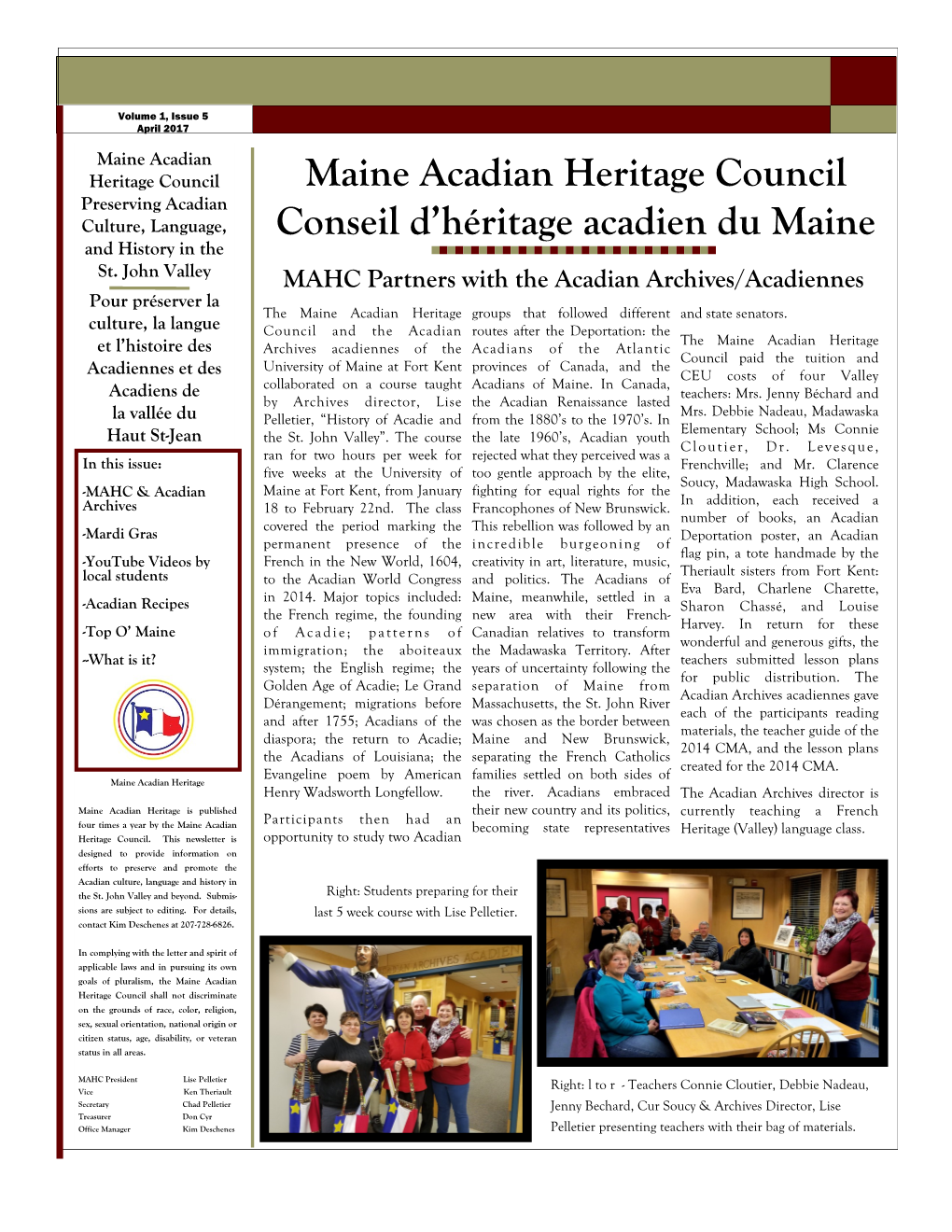 Maine Acadian Heritage Council Conseil D'héritage Acadien Du Maine