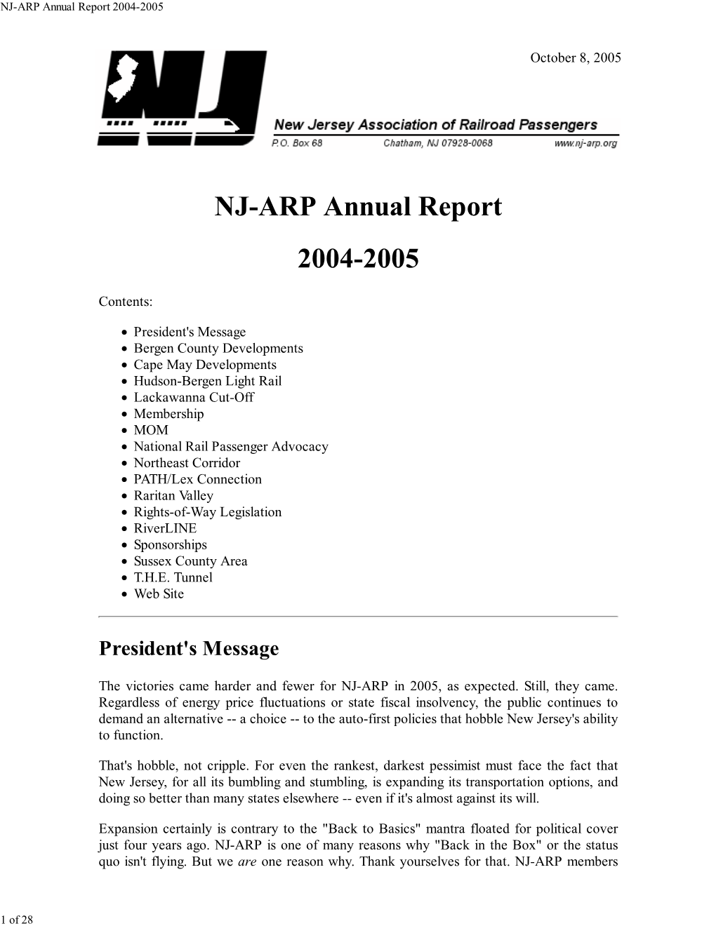 NJ-ARP 2005 Annual Report