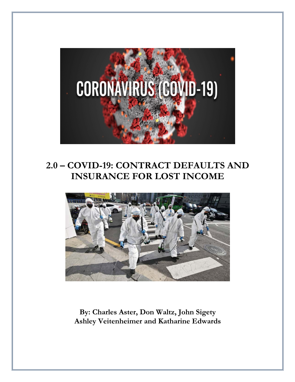 2.0 – Covid-19: Contract Defaults and Insurance for Lost Income