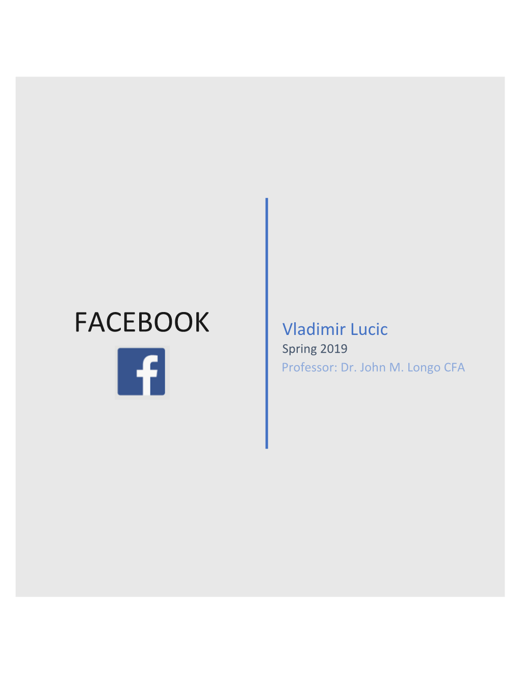 FACEBOOK Vladimir Lucic Spring 2019