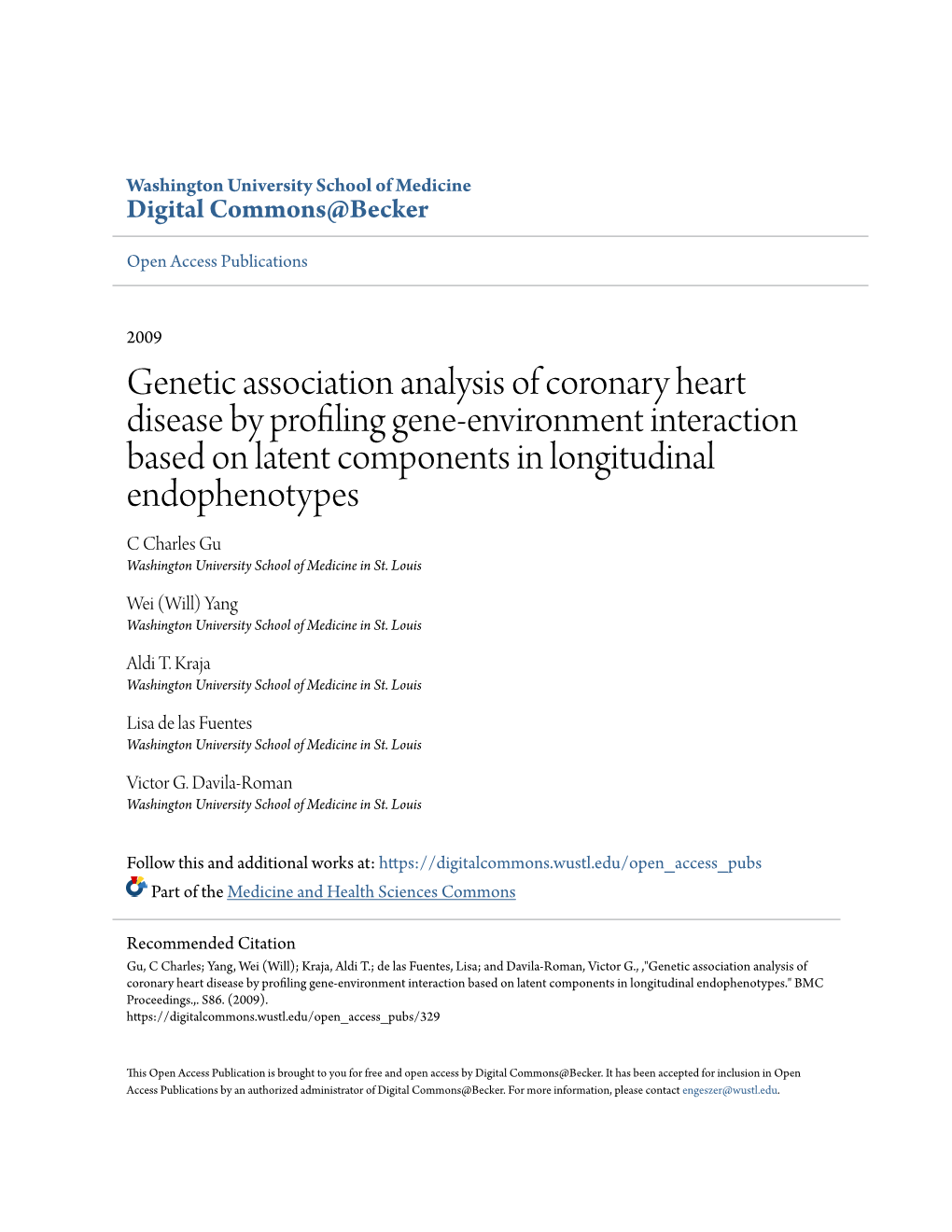 Genetic Association Analysis of Coronary Heart Disease by Profiling