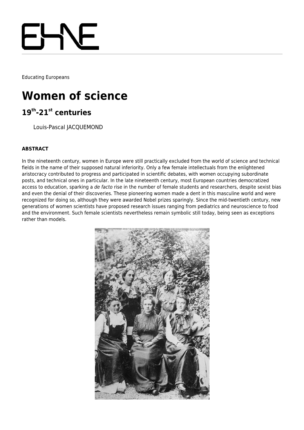 Women of Science 19Th-21St Centuries