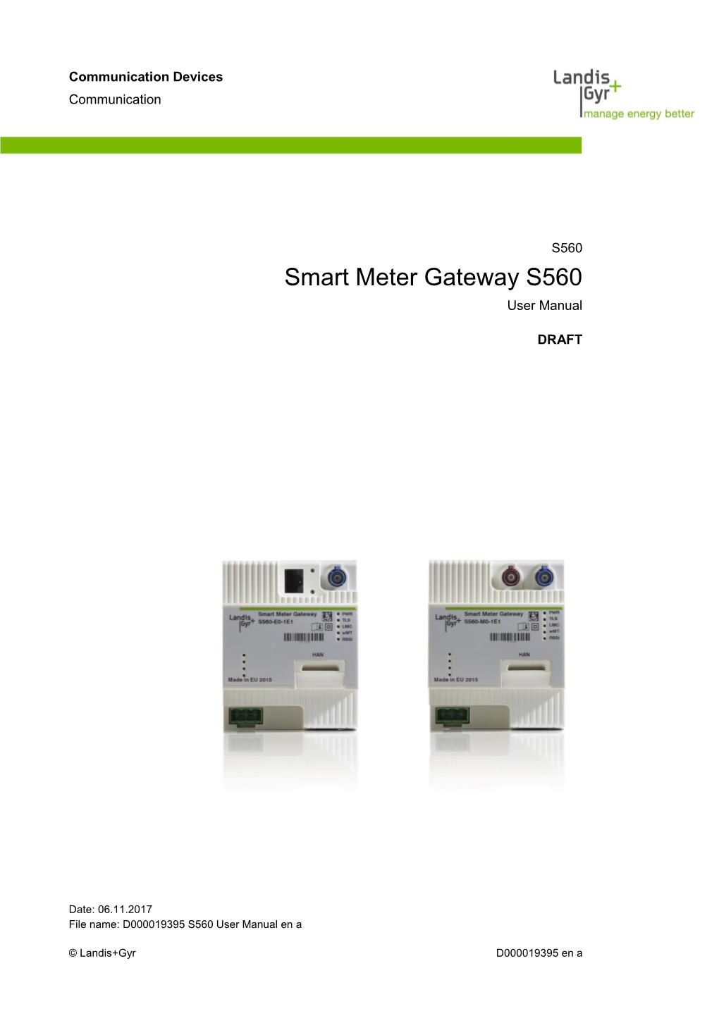 Smart Meter Gateway S560 User Manual