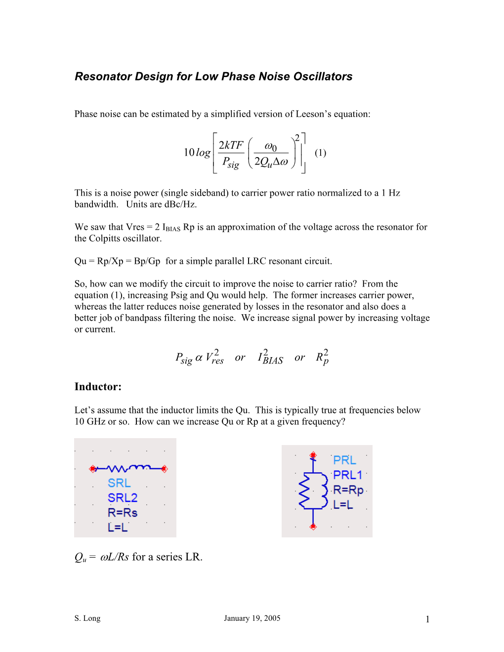 Resonator Design for Low Phase Noise Oscillators