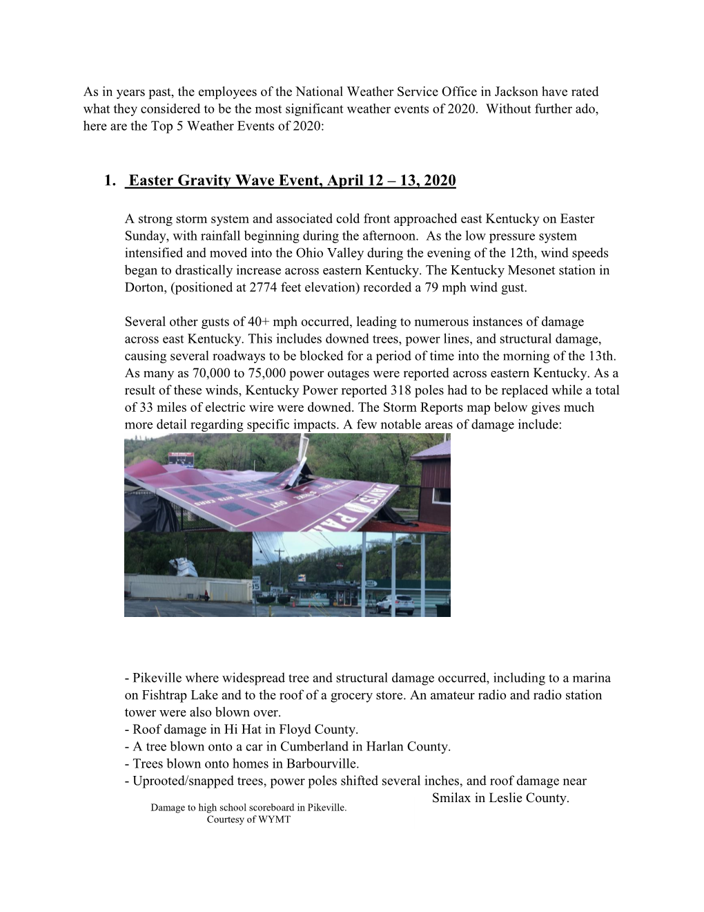 1. Easter Gravity Wave Event, April 12 – 13, 2020