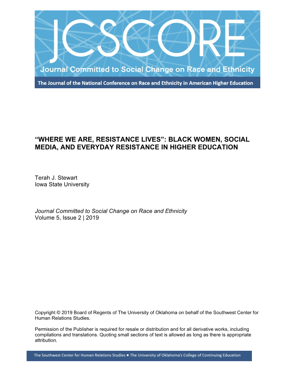 “Where We Are, Resistance Lives”: Black Women, Social Media, and Everyday Resistance in Higher Education