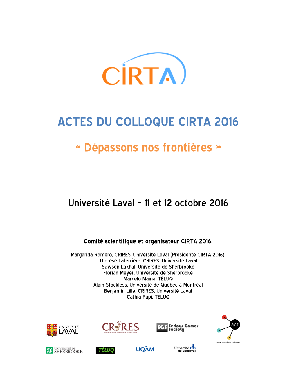 Actes Du Colloque Cirta 2016