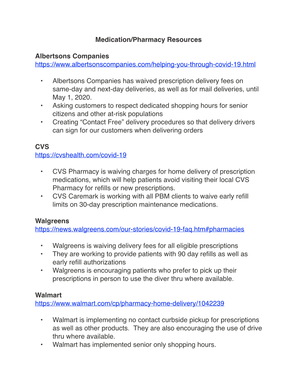 Medication/Pharmacy Resources