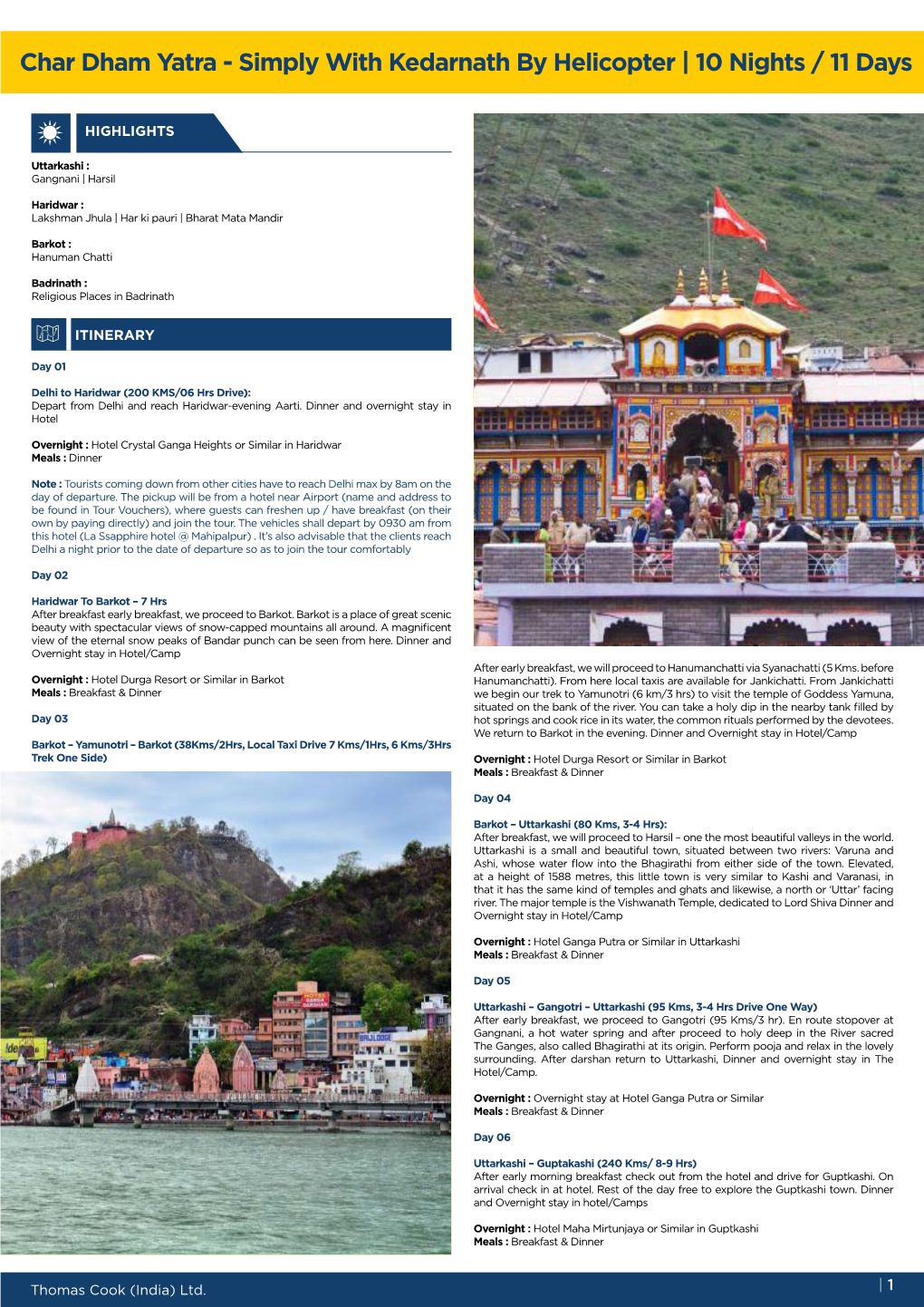 Char Dham Yatra - Simply with Kedarnath by Helicopter | 10 Nights / 11 Days