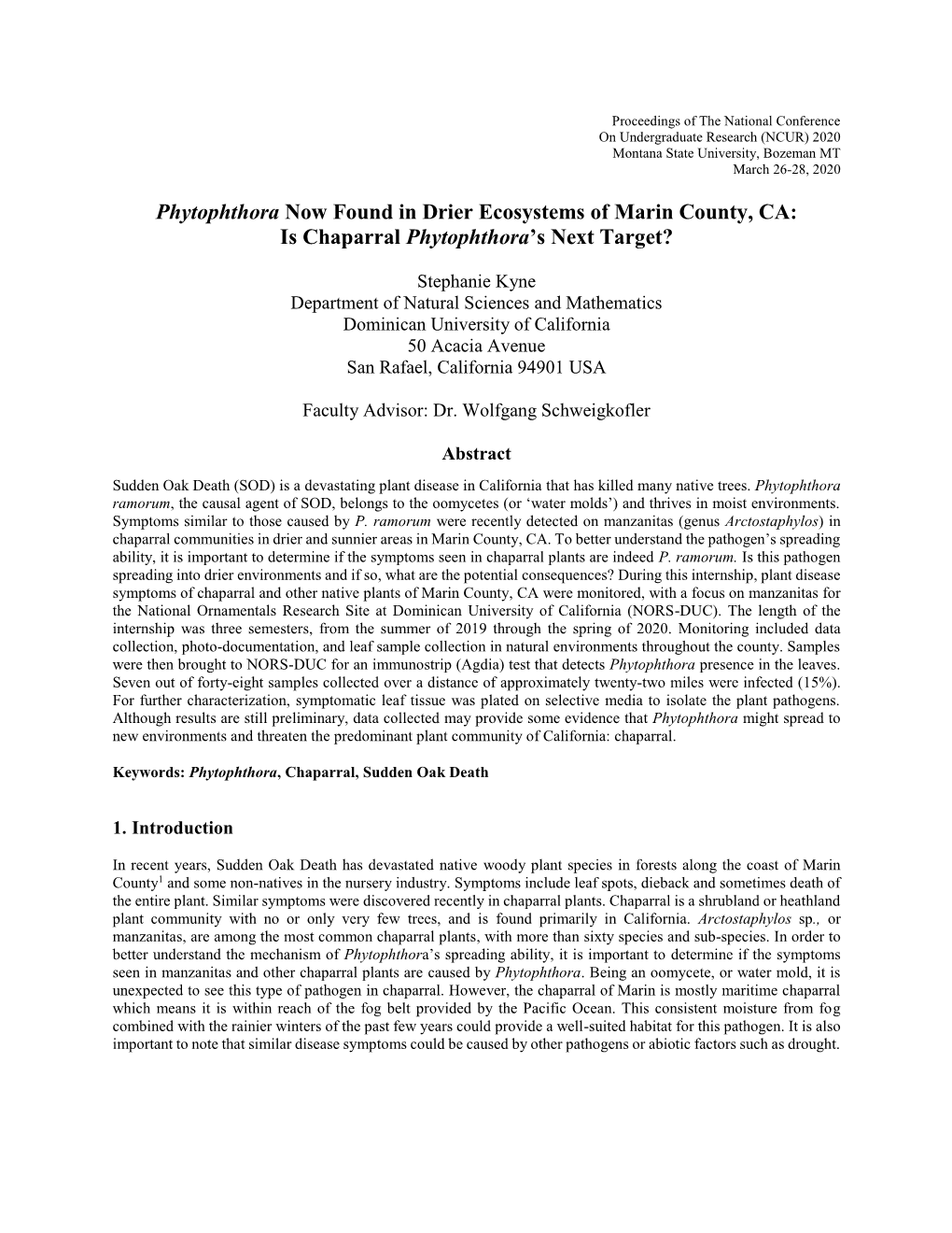 Is Chaparral Phytophthora's Next Target?