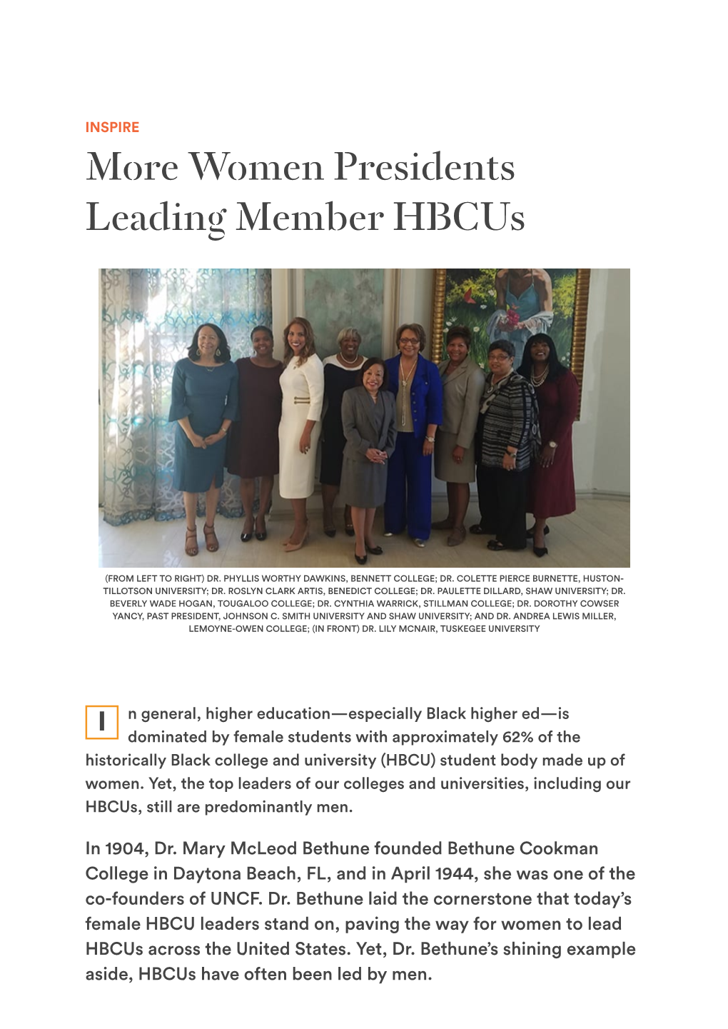 An Increasing Number of Female UNCF Presidents Makes an Impact