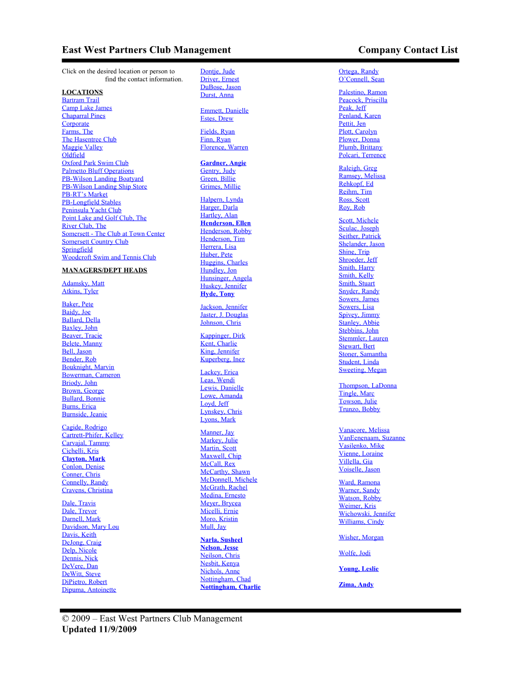 EWPCM Contact List