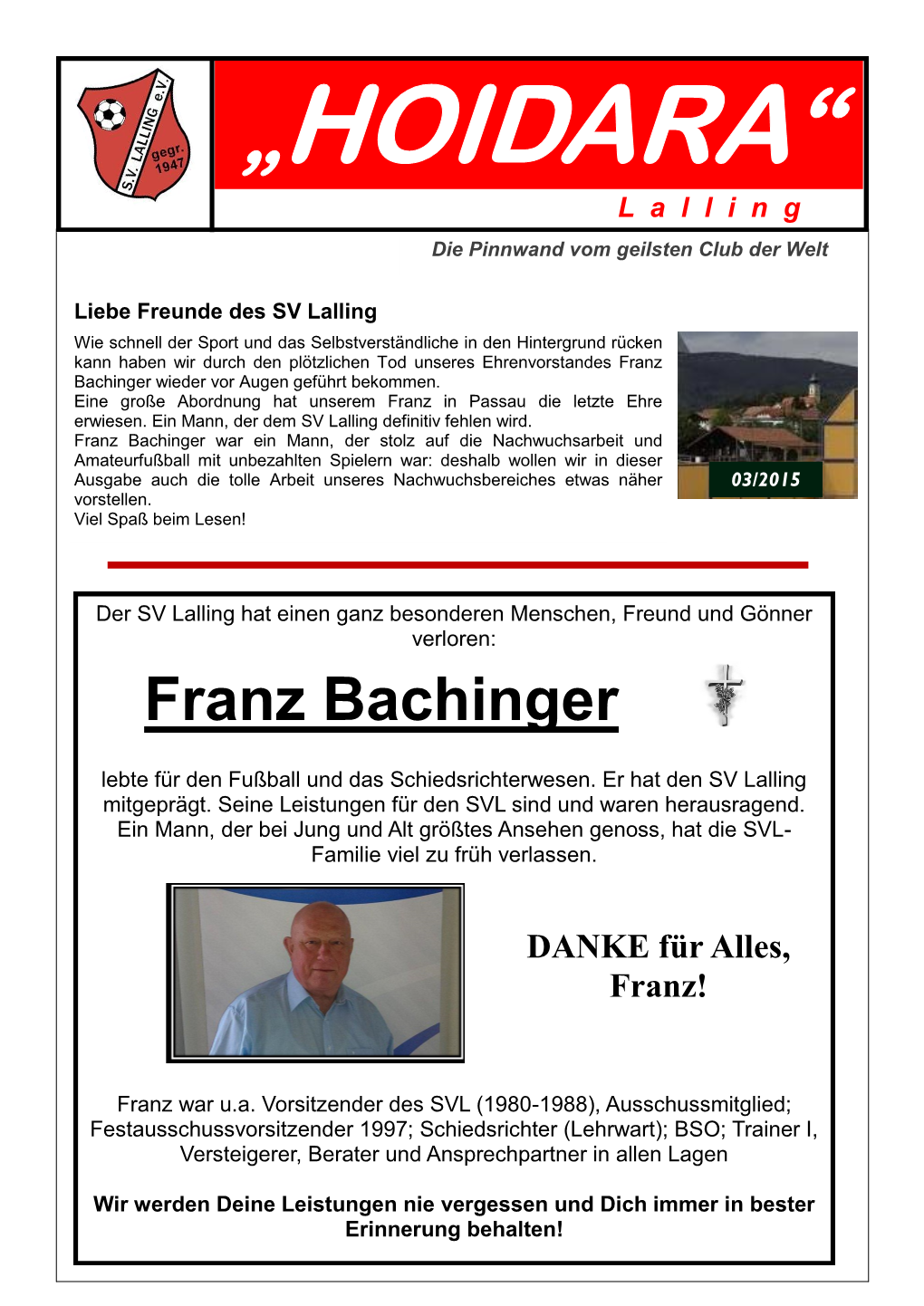 Franz Bachinger Wieder Vor Augen Geführt Bekommen