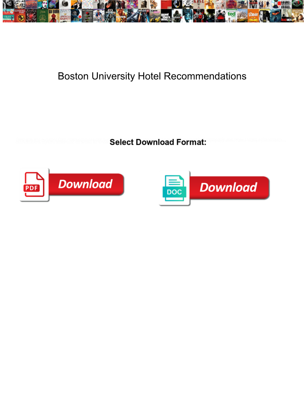 Boston University Hotel Recommendations