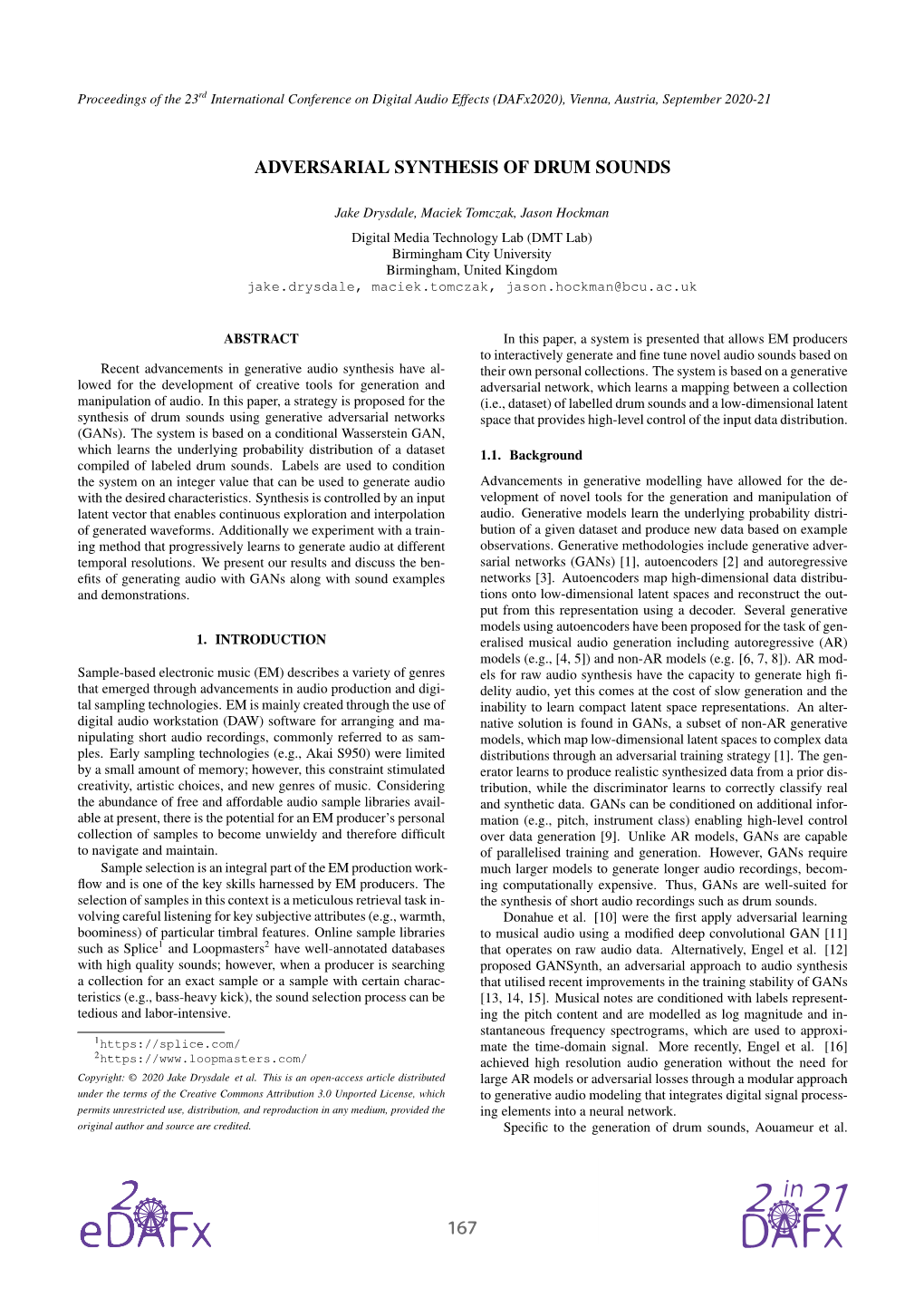 Adversarial Synthesis of Drum Sounds