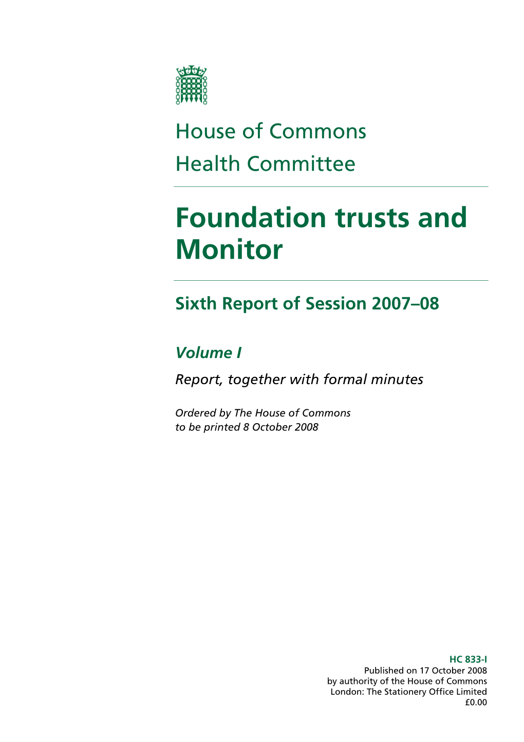 Foundation Trusts and Monitor