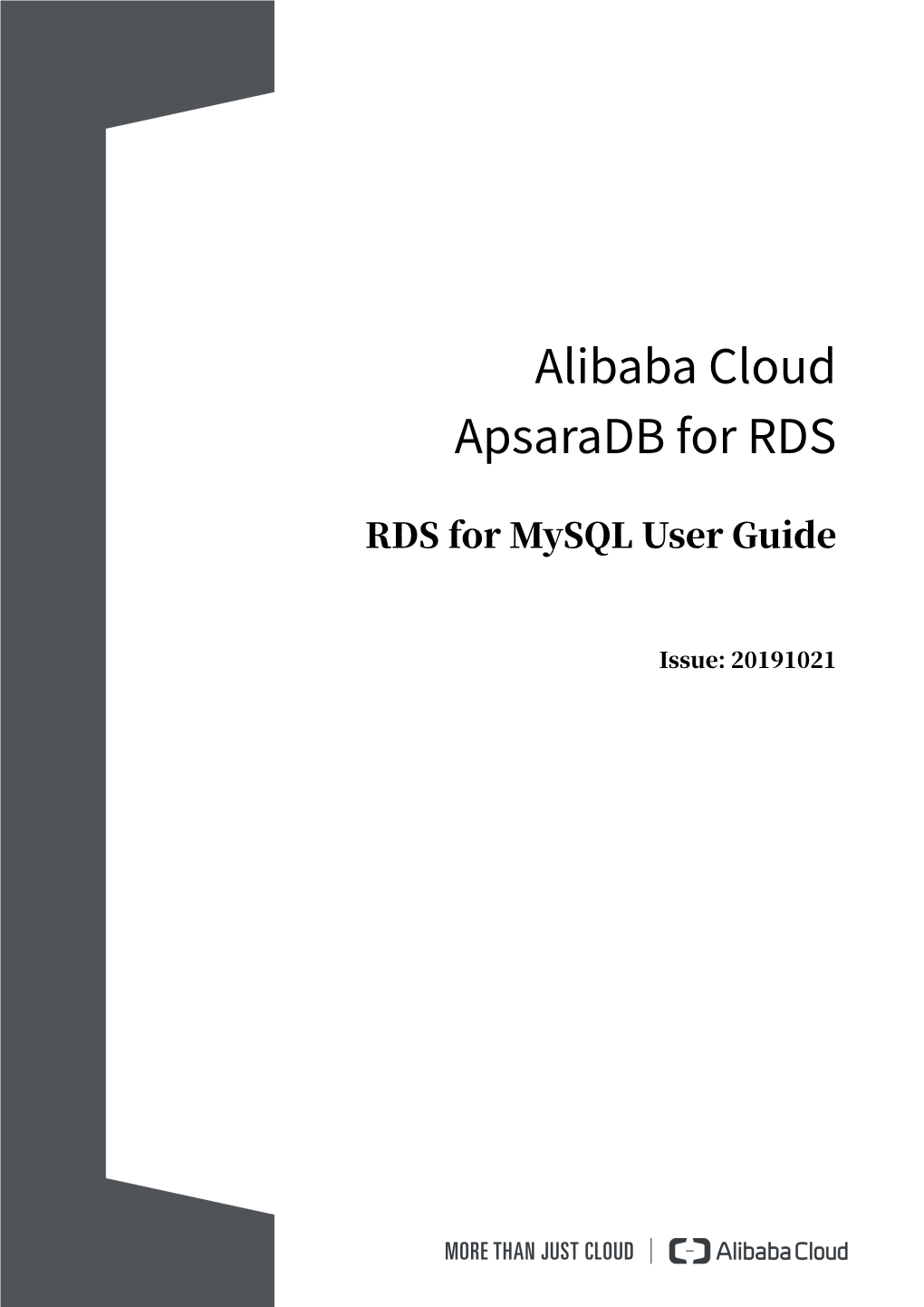 Alibaba Cloud Apsaradb for RDS