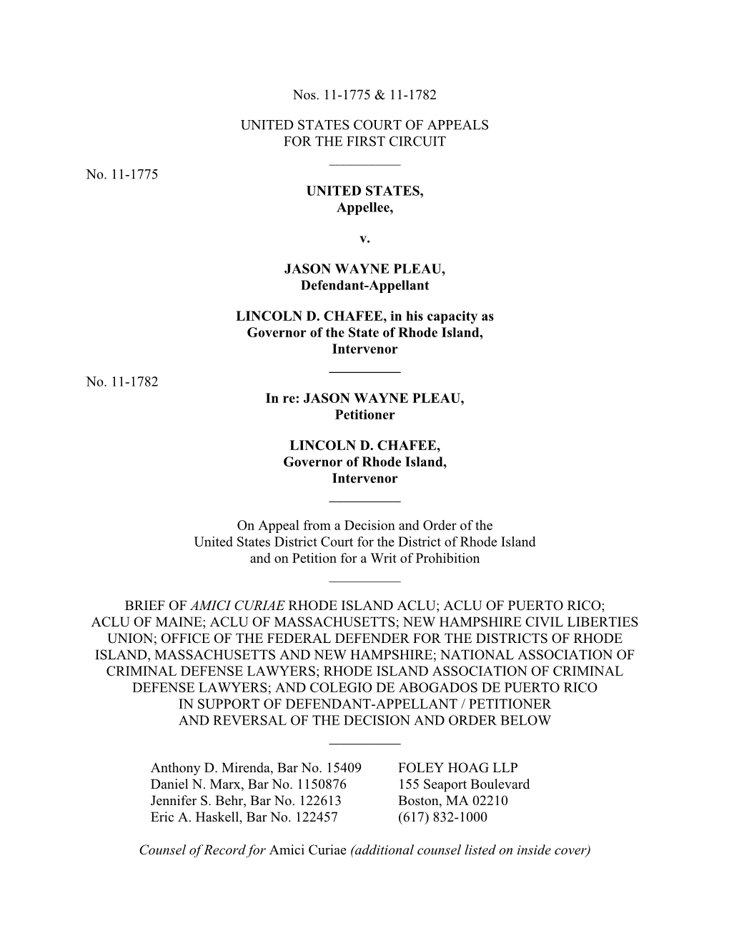 Amicus Brief with This Court (And the Supreme Court) Opposing the Transfer of Juan