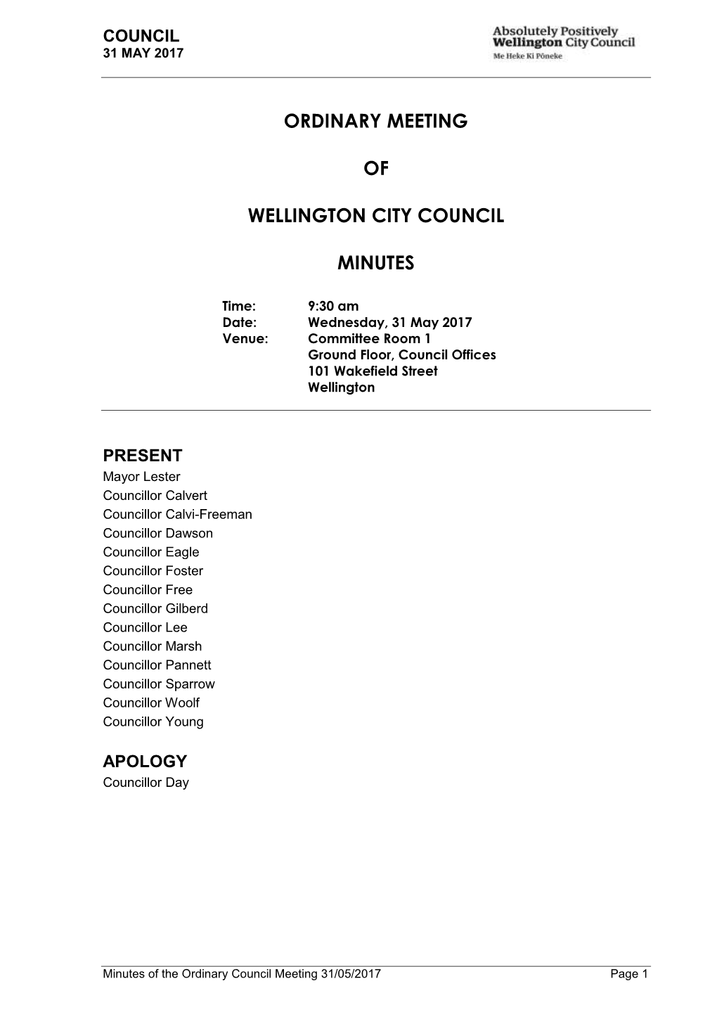 Council Open Minutes