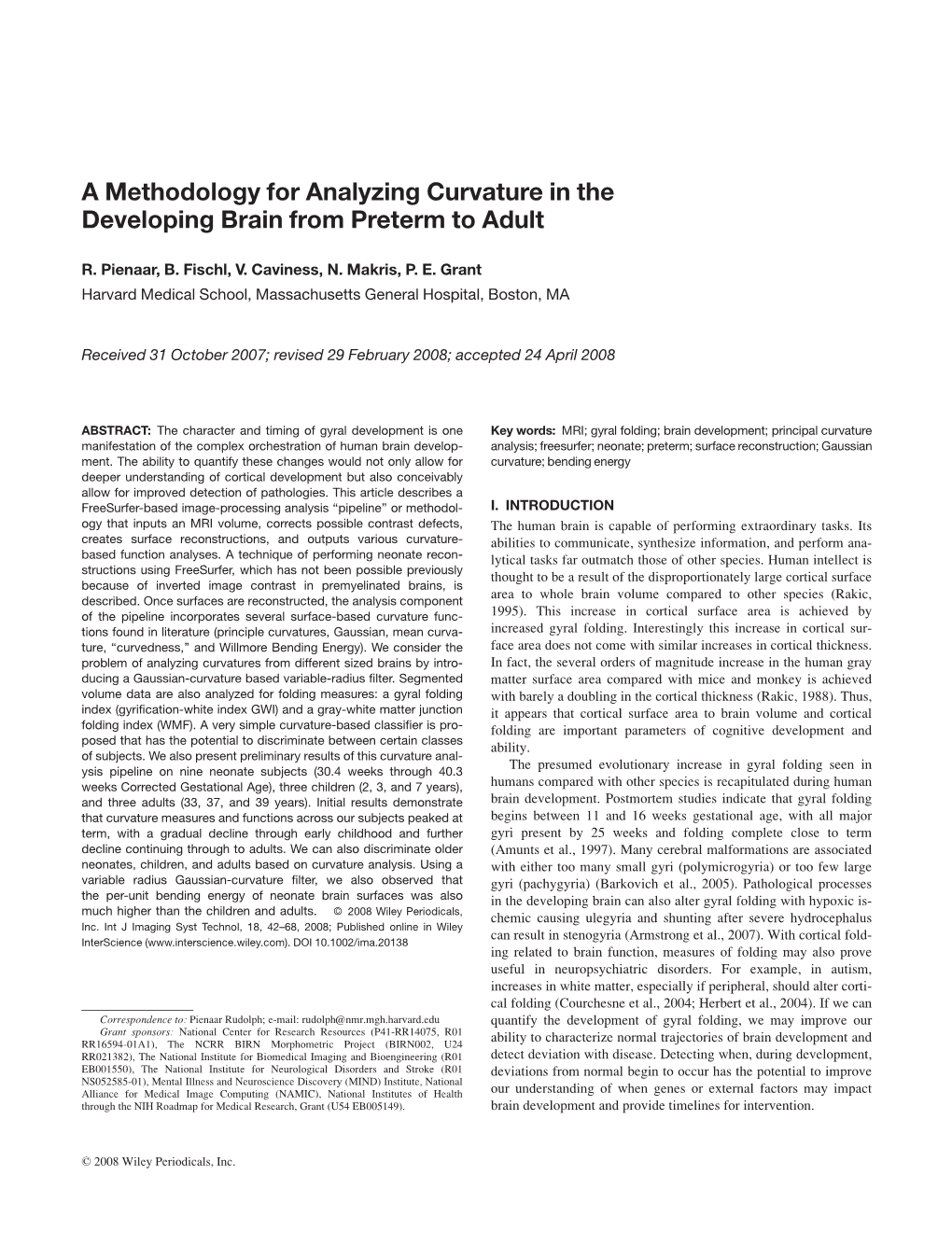 A Methodology for Analyzing Curvature in the Developing Brain from Preterm to Adult