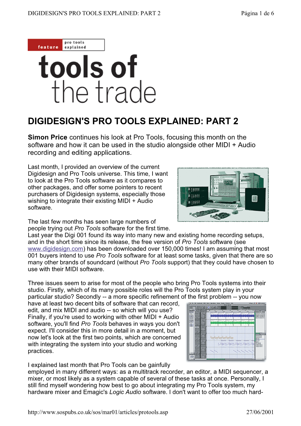 DIGIDESIGN's PRO TOOLS EXPLAINED: PART 2 Página 1 De 6