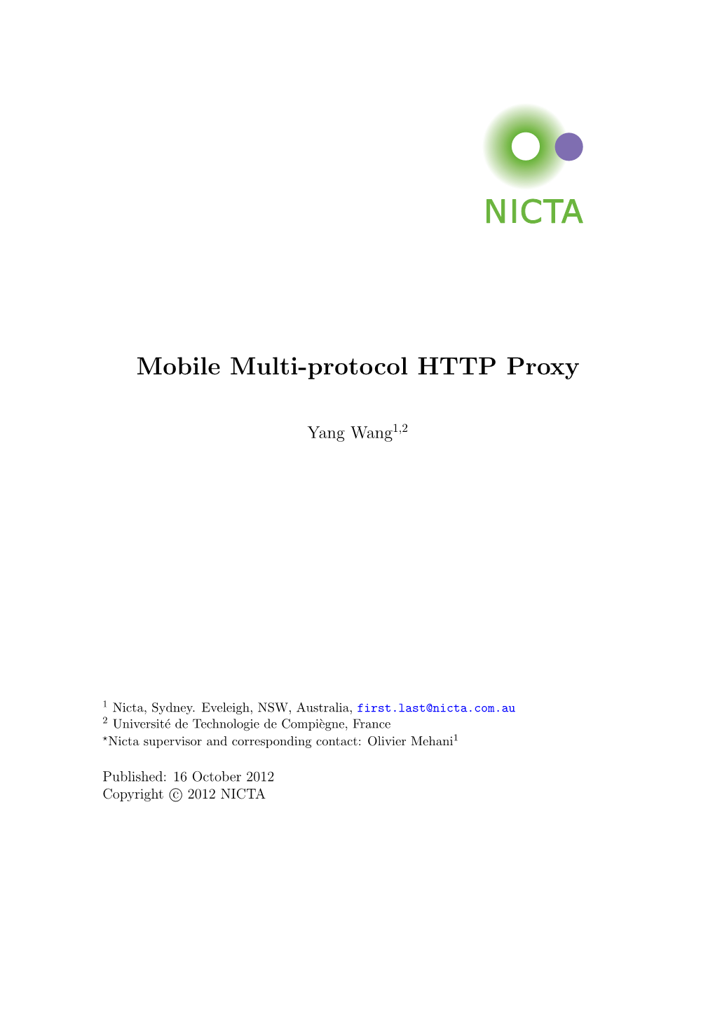 Mobile Multi-Protocol HTTP Proxy