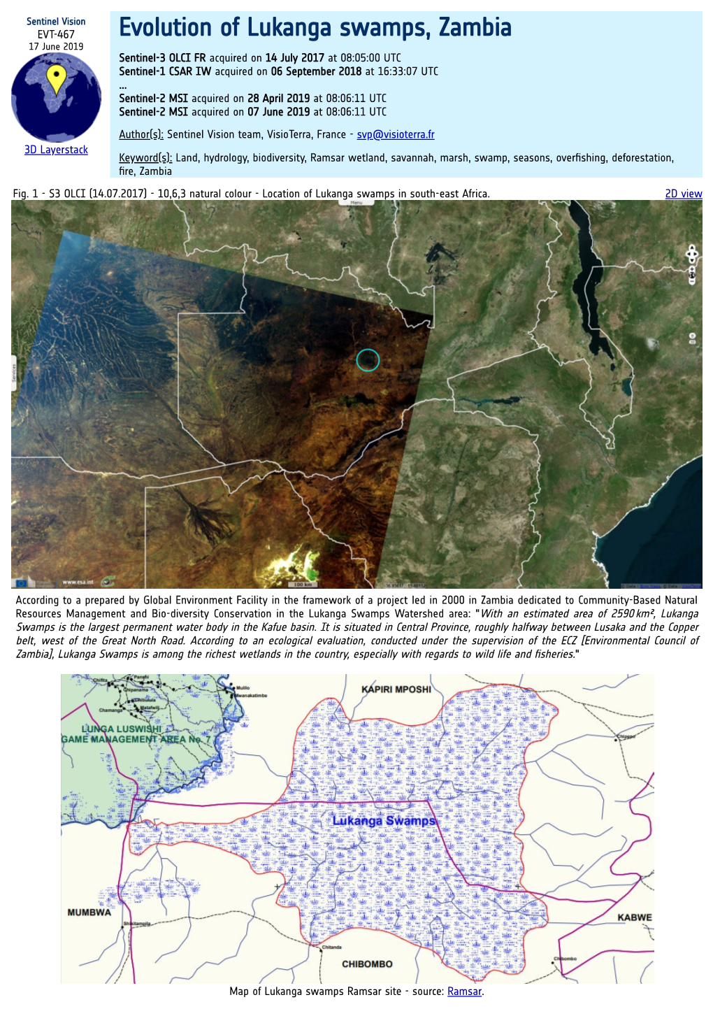 Evolution of Lukanga Swamps, Zambia