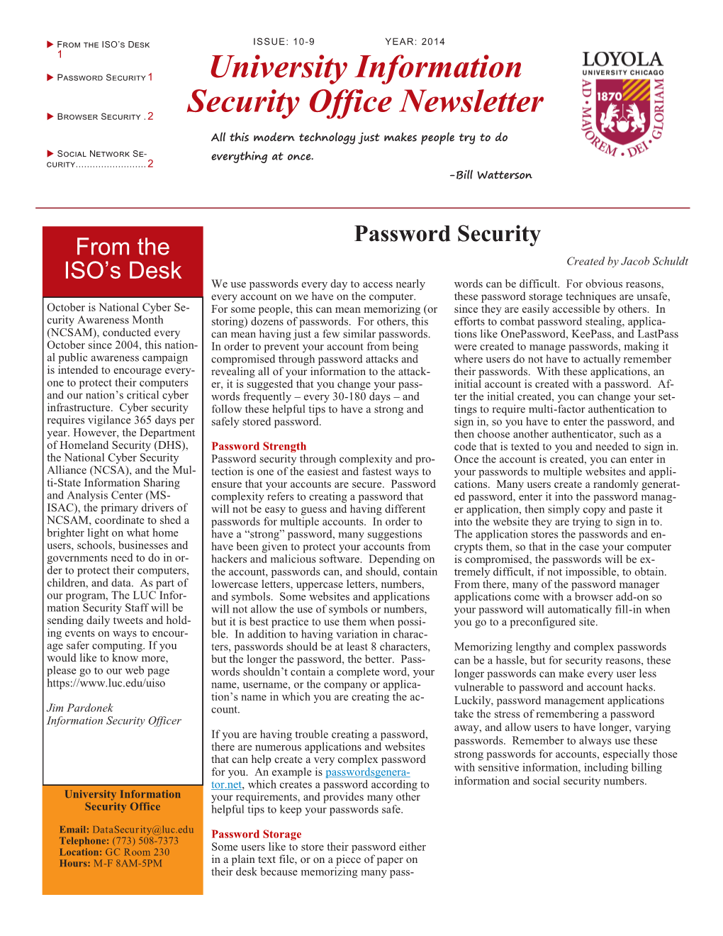 University Information Security Office Newsletter  Browser Security