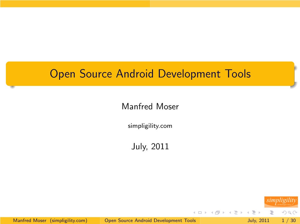 Open Source Android Development Tools