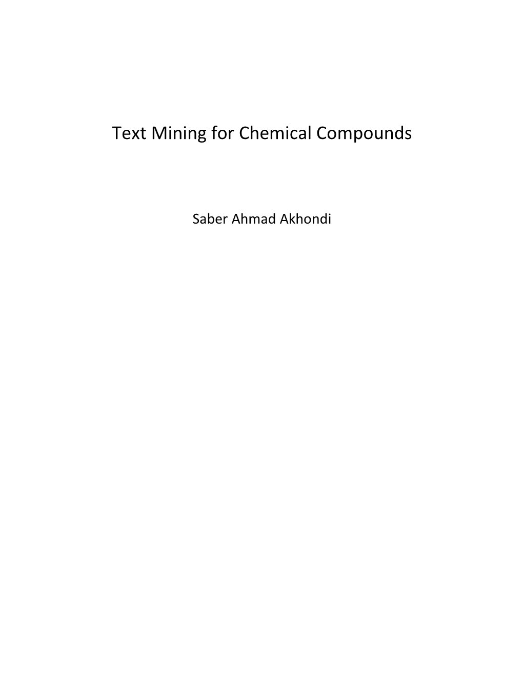 Text Mining for Chemical Compounds