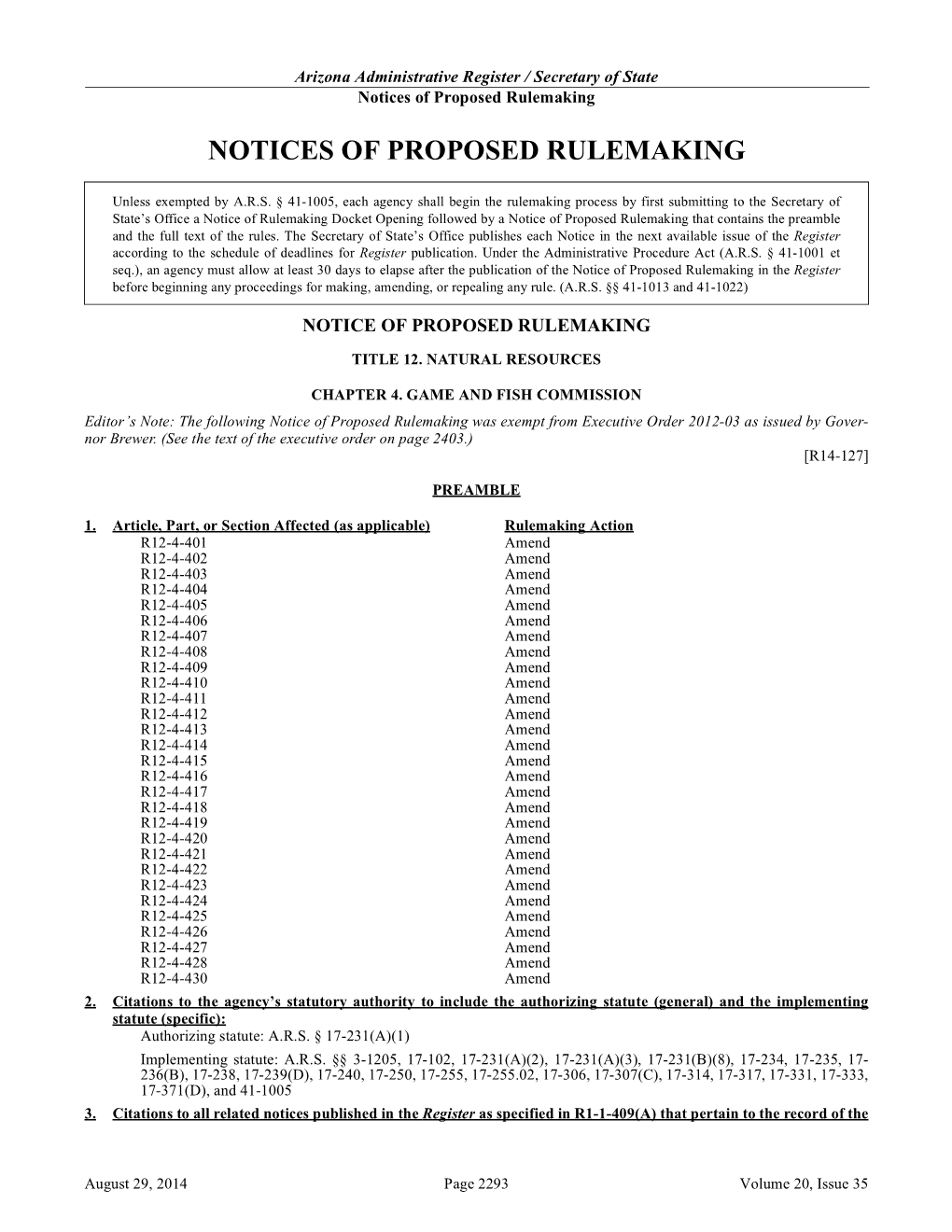 Notices of Proposed Rulemaking