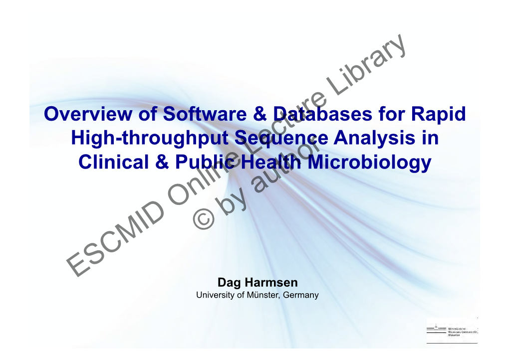 ESCMID Online Lecture Library © by Author