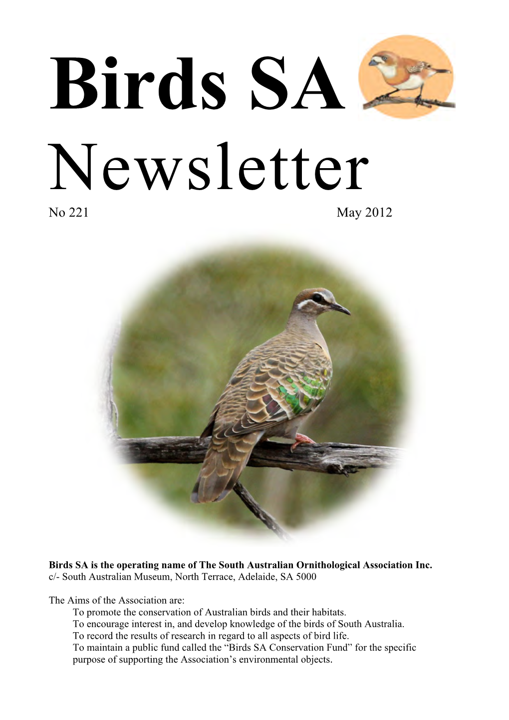 Birds SA Newsletter No. 222, May 2012