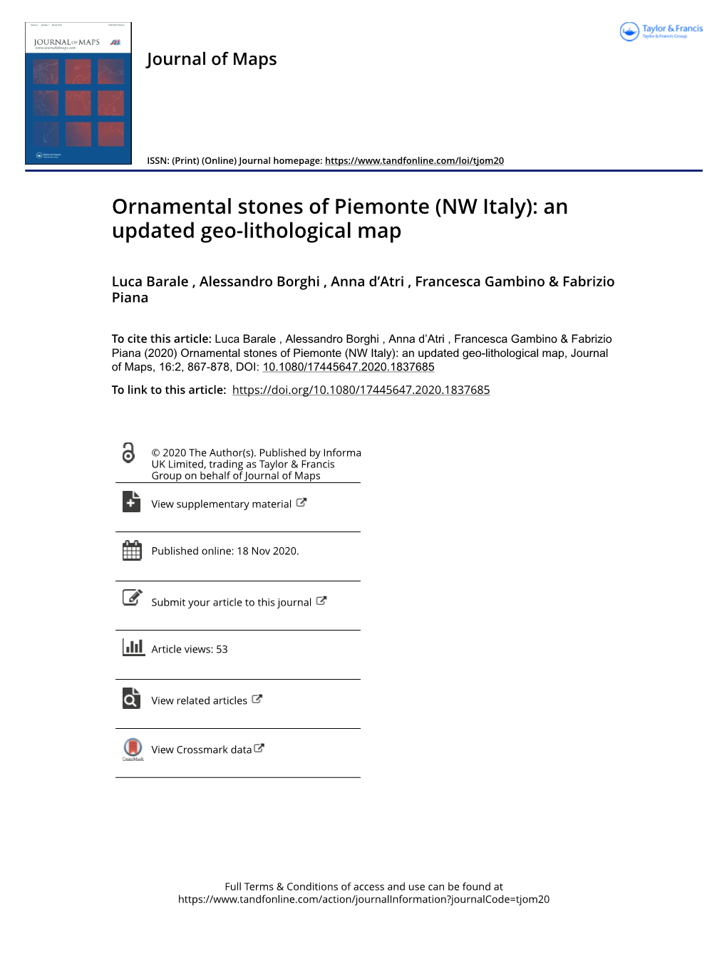 Ornamental Stones of Piemonte (NW Italy): an Updated Geo-Lithological Map