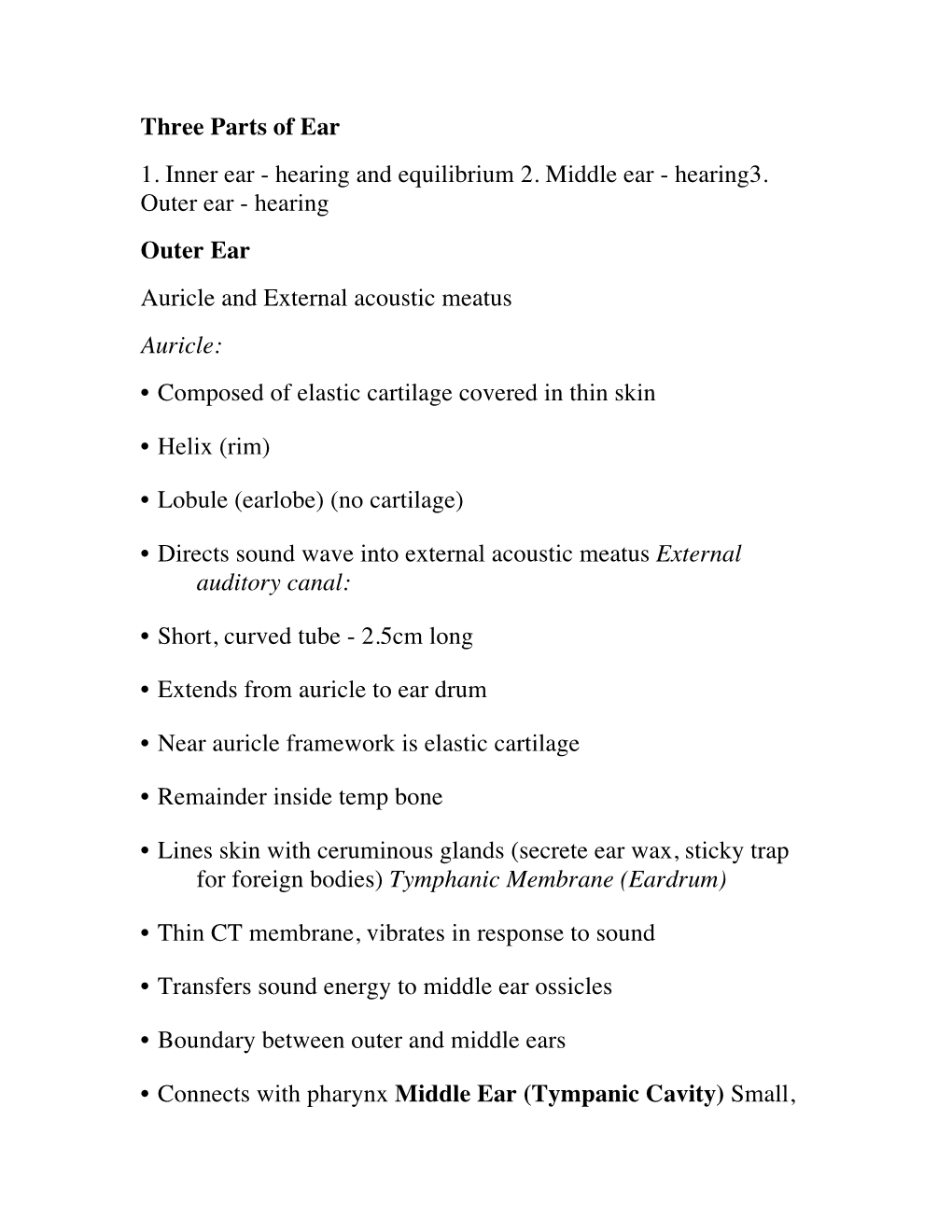 Hearing and Equilibrium 2. Middle Ear - Hearing�3