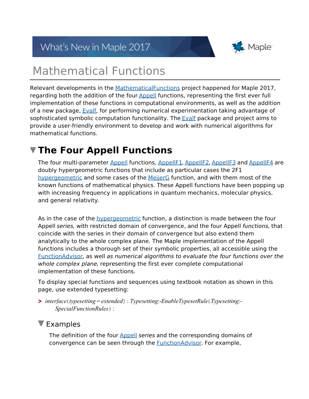 Mathematical Functions