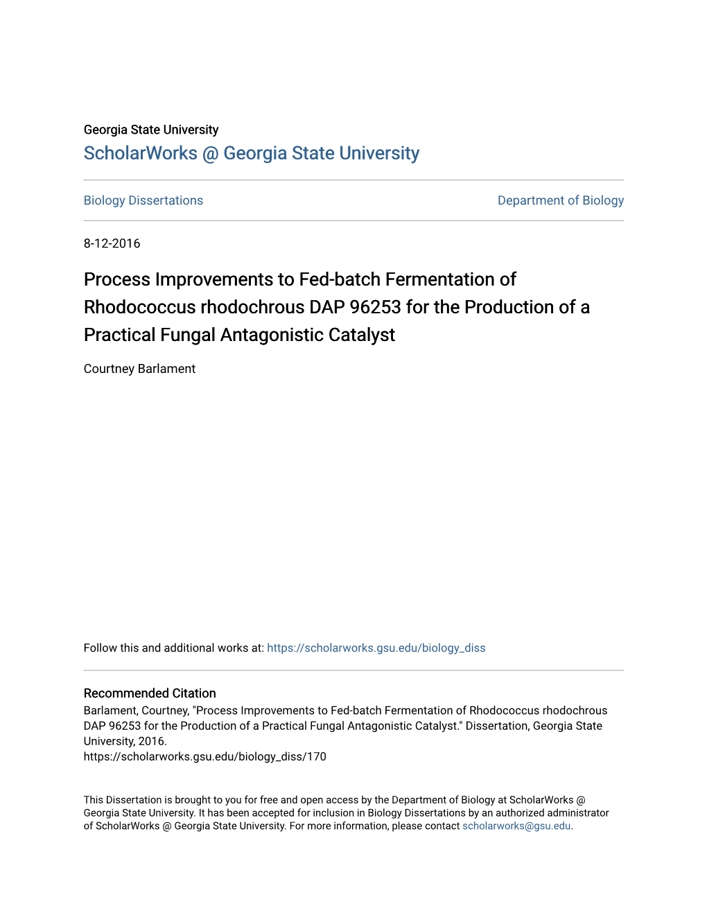 Process Improvements to Fed-Batch Fermentation of Rhodococcus Rhodochrous DAP 96253 for the Production of a Practical Fungal Antagonistic Catalyst