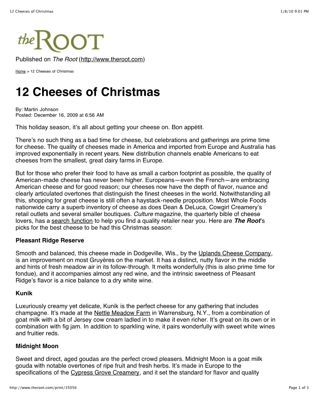 12 Cheeses of Christmas 1/8/10 9:01 PM