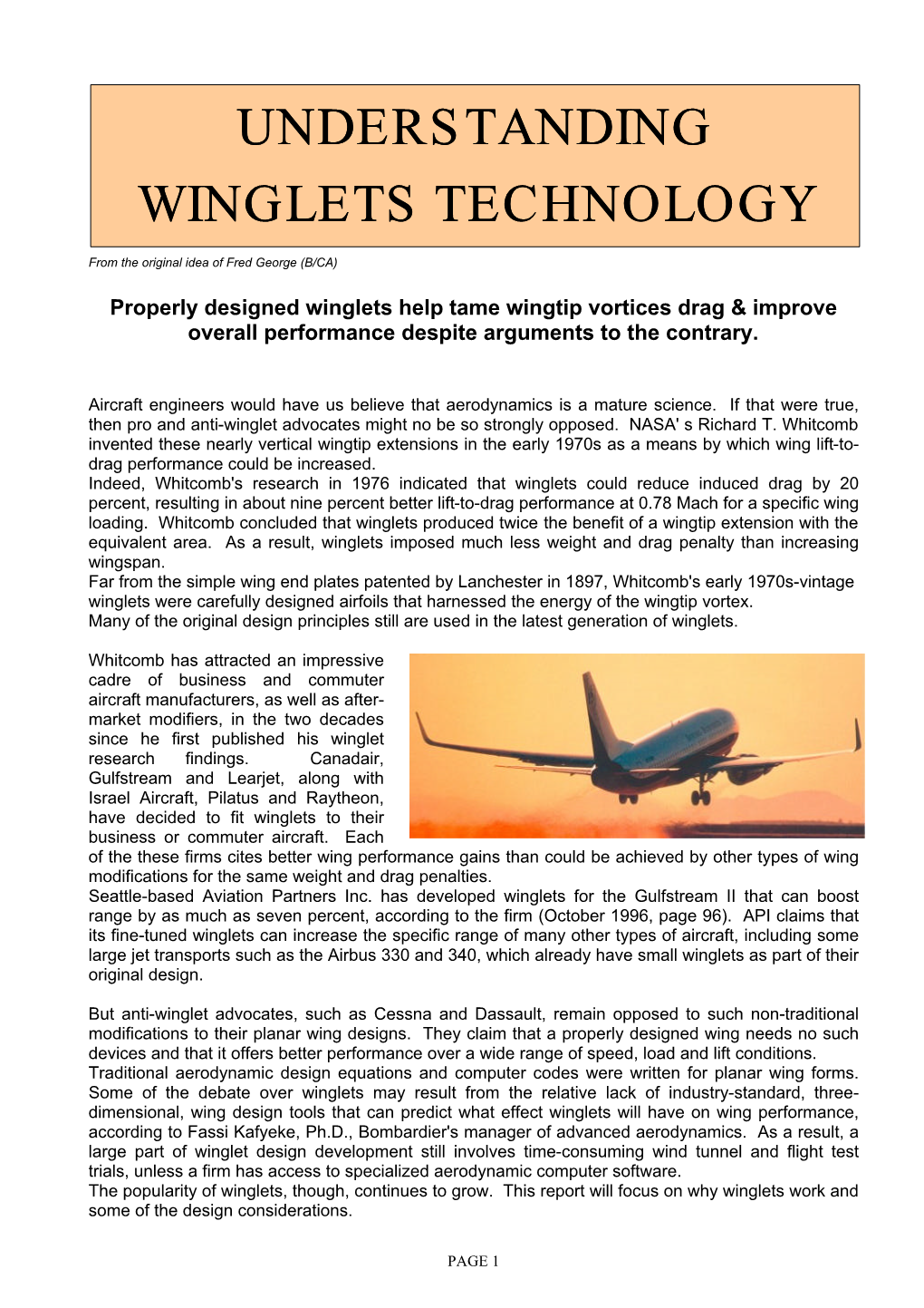 Understanding Understanding Winglets
