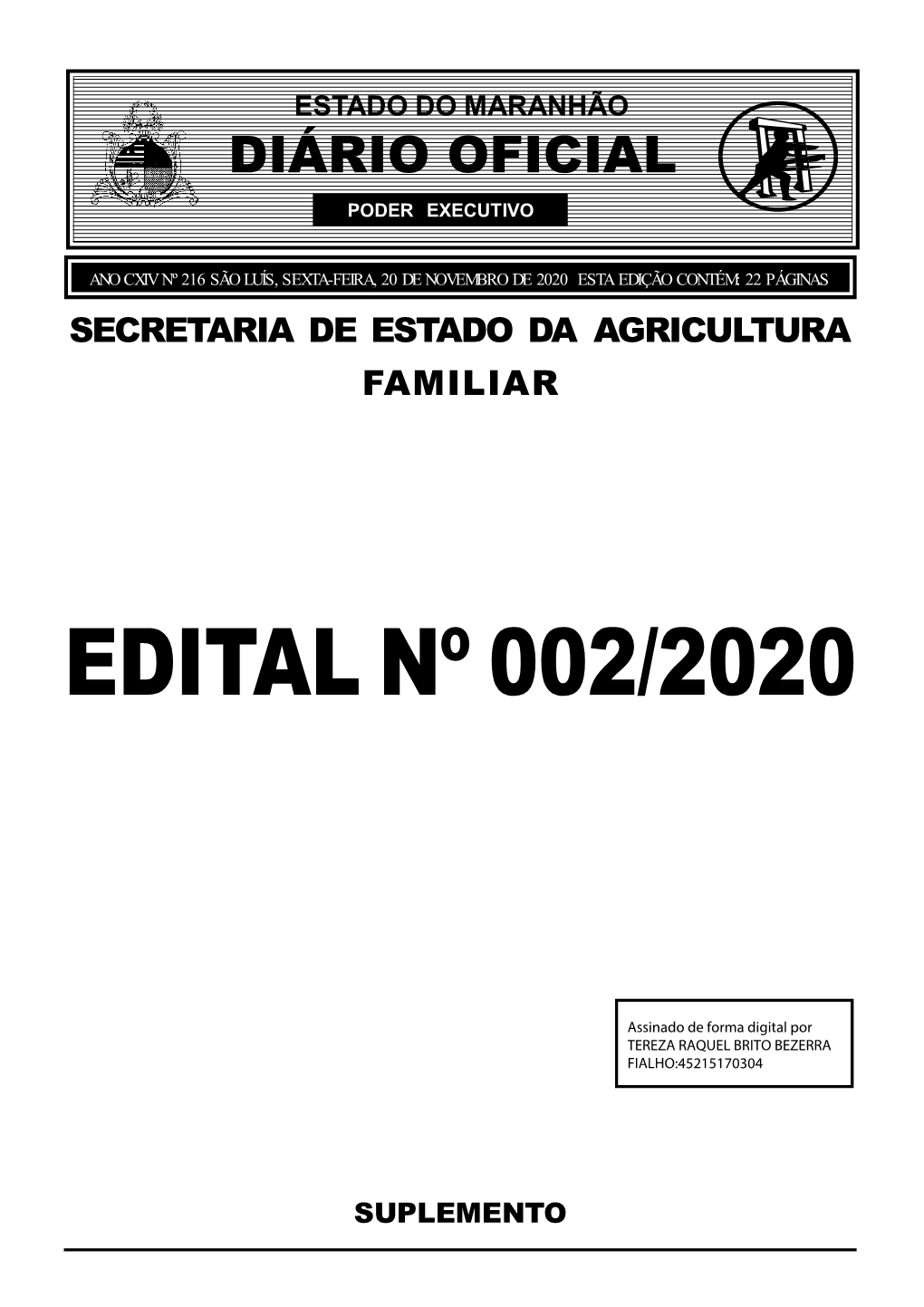 Estado Do Maranhão Diário Oficial