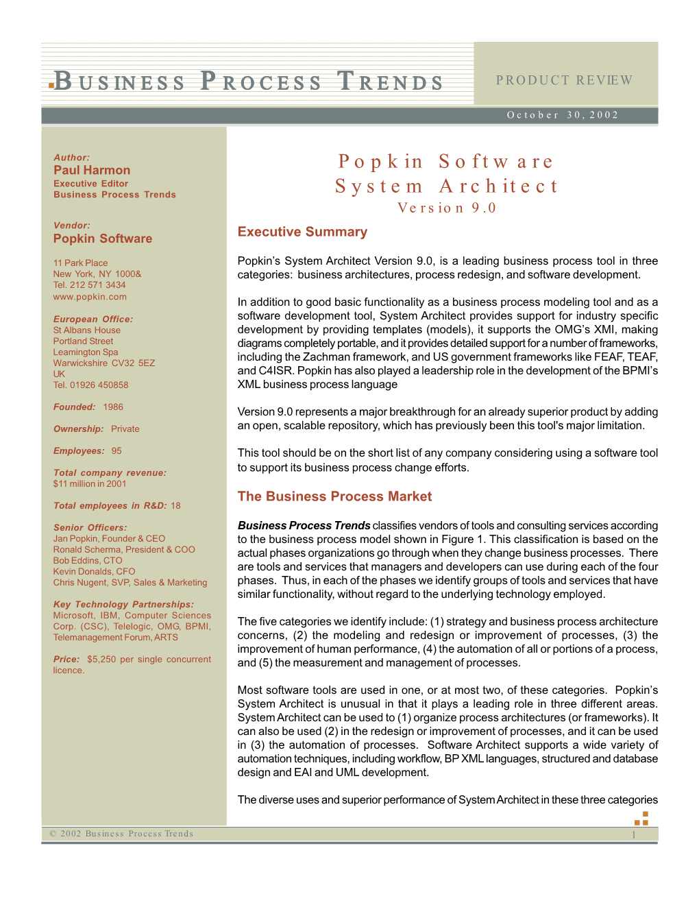 Popkin Software System Architect