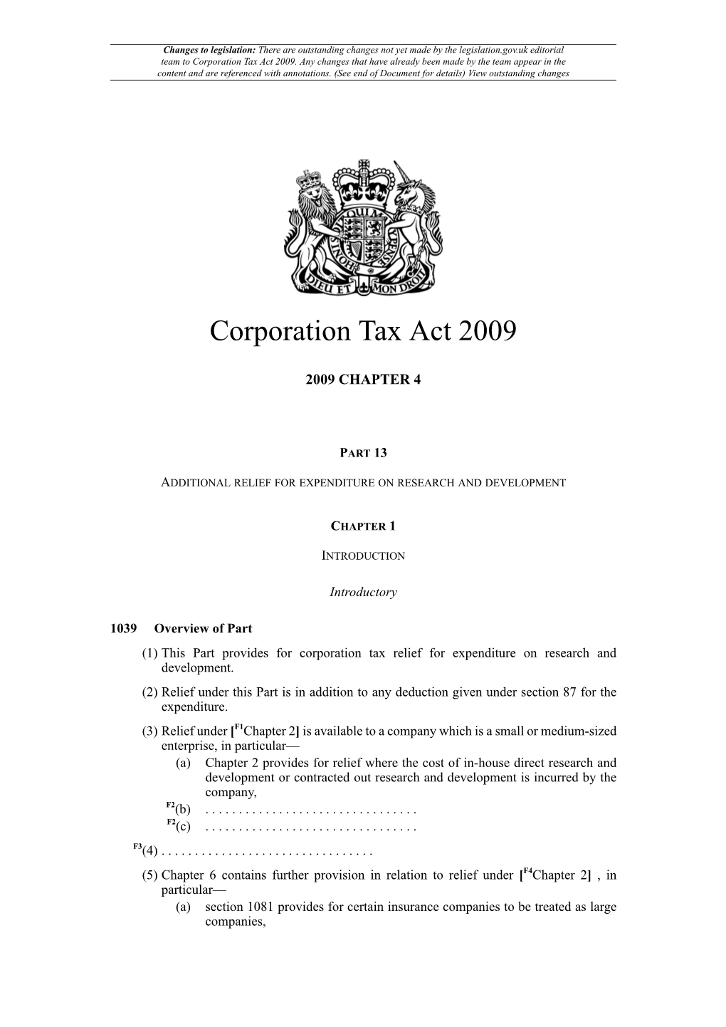 Corporation Tax Act 2009